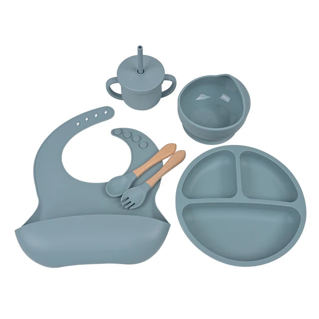 Vue complète du Coffret Premiers Repas MOMKIS, coloris éther grisâtre
