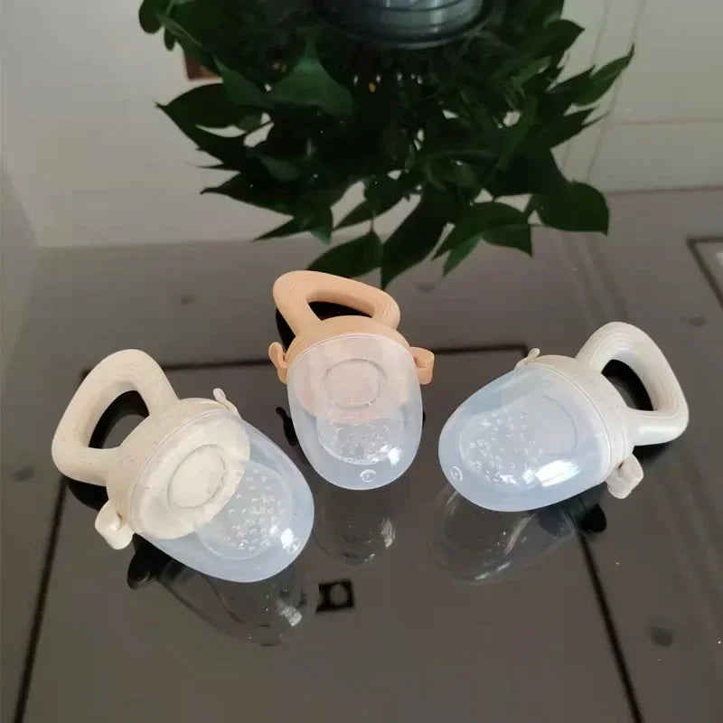 Grignoteur Bébé Silicone 5 en 1 – Filet d’Alimentation, Tétine Fruits et Légumes, Anneau de Dentition
