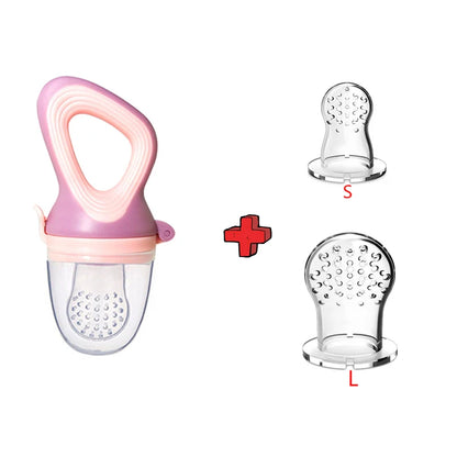 Grignoteur Bébé Silicone 5 en 1 – Filet d’Alimentation, Tétine Fruits et Légumes, Anneau de Dentition