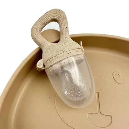 Grignoteur Bébé Silicone 5 en 1 – Filet d’Alimentation, Tétine Fruits et Légumes, Anneau de Dentition