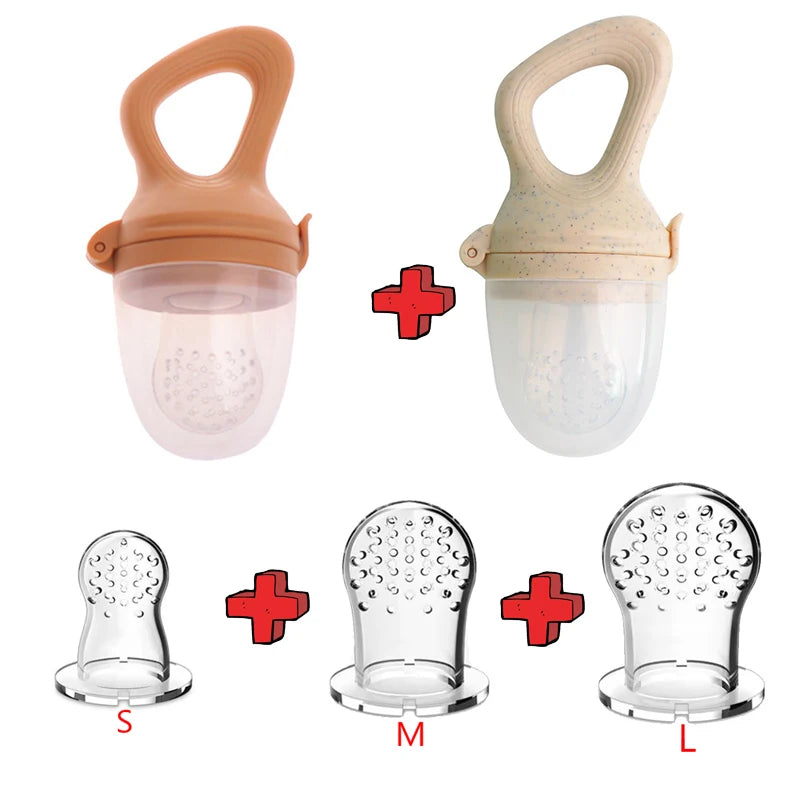Grignoteur bébé silicone MOMKIS avec tétines interchangeables S, M et L