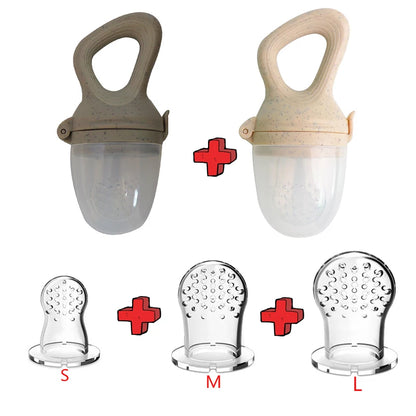 Grignoteur Bébé Silicone 5 en 1 – Filet d’Alimentation, Tétine Fruits et Légumes, Anneau de Dentition