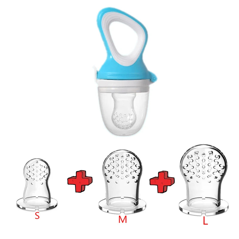Grignoteur Bébé Silicone 5 en 1 – Filet d’Alimentation, Tétine Fruits et Légumes, Anneau de Dentition