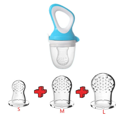 Grignoteur Bébé Silicone 5 en 1 – Filet d’Alimentation, Tétine Fruits et Légumes, Anneau de Dentition